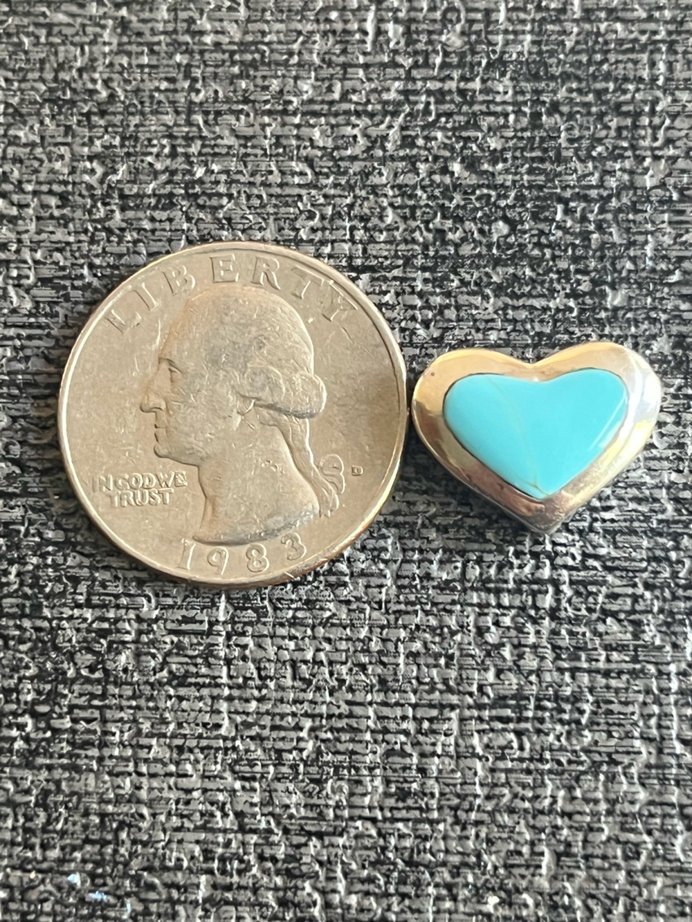 925 inlay turquoise heart pendant